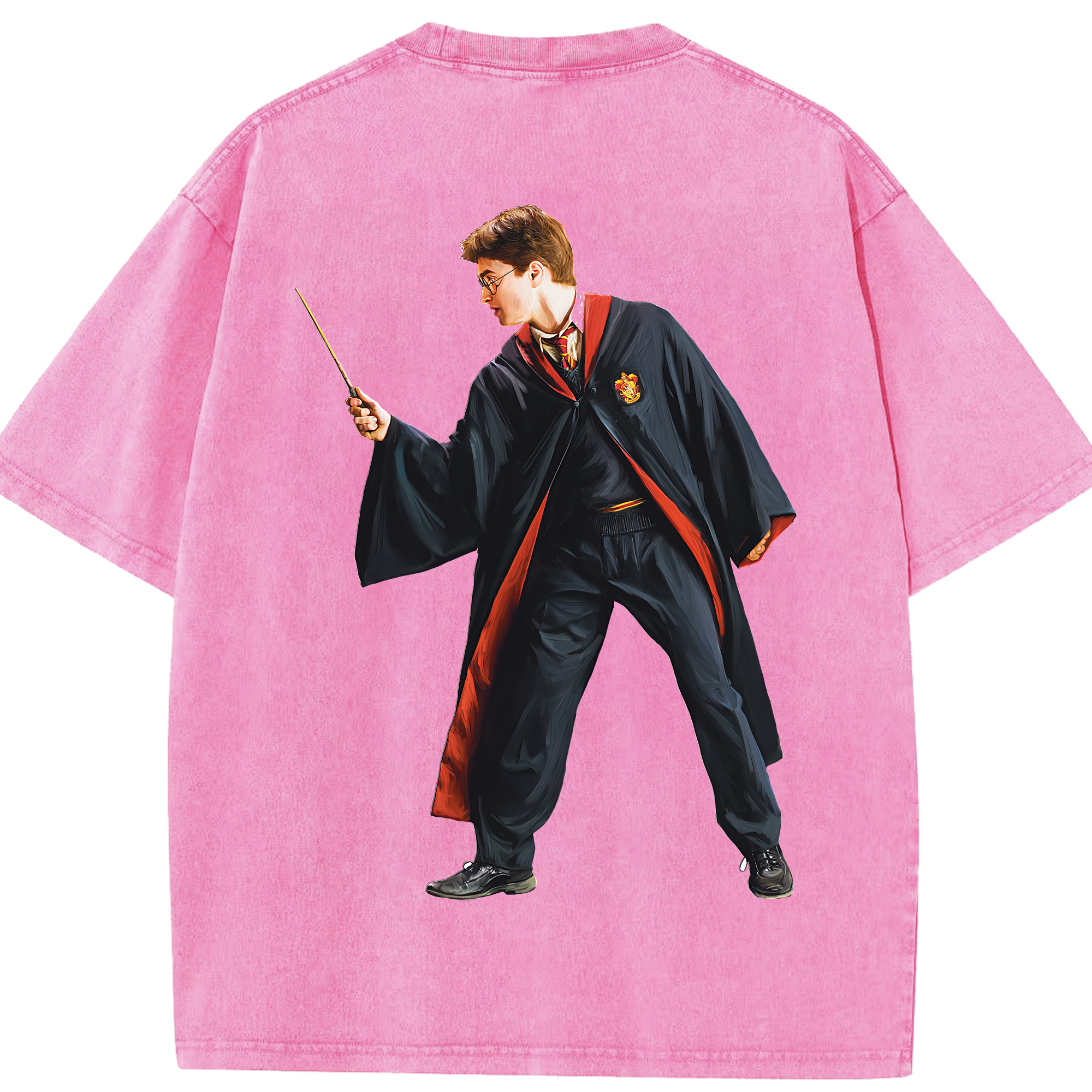 （画像用） Harry Potter ハリー・ポッターシリーズ 綿100% ヴィンテージ風 半袖Tシャツ（背面プリント）